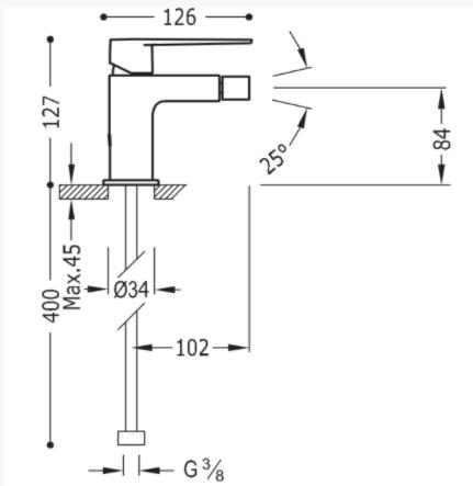 MONOMANDO BIDE CLASS-TRES CROMO -20512001-