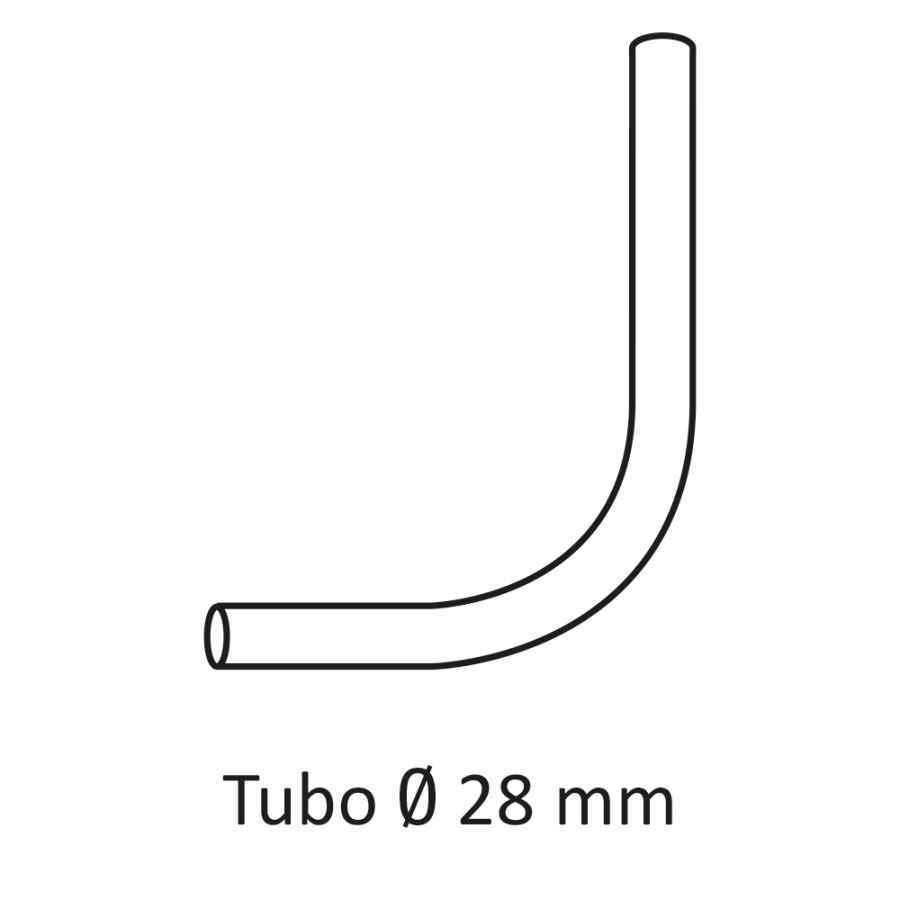 TUBO CURVO PRESTO INODORO 28X62X20
