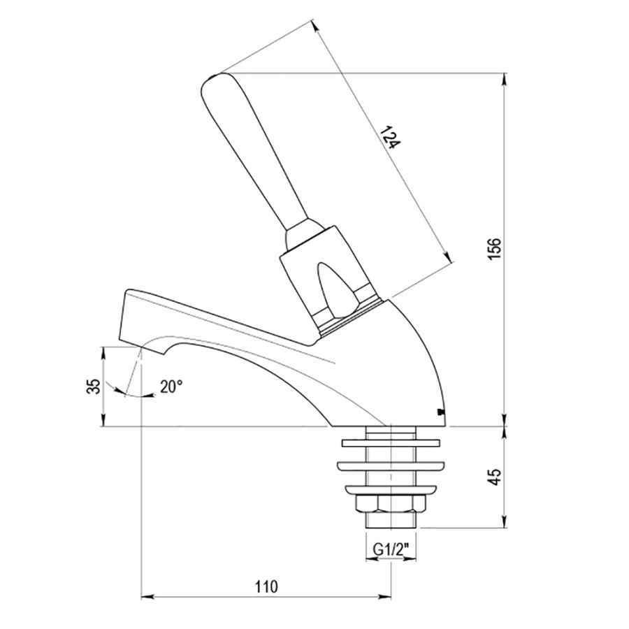 GRIFO DE LAVABO PRESTO 605 PALANCA -34661-