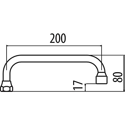 CAÑO ALTO TUBO 200MM CROMO -9134506-