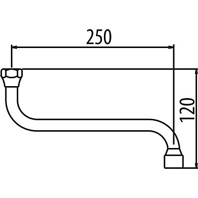 CAÑO BAJO 20CM GRIFO 1 AGUA TRES -9134505-