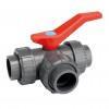 VALVULA ESFERA 3 VIAS 40Ø PVC JIMTEN -56001-
