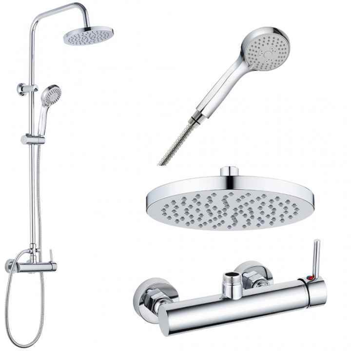 CJTO DUCHA "CHESS" MNDO+BARRA+ROCIADOR+D/T CROMO -