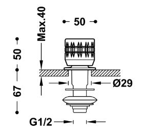GRIFO BIDE ESE-23 A/CALIENTE CROMO -123125C-