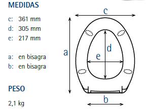 ASIENTO W.C AMANDA BLANCO BISAGRA A-117