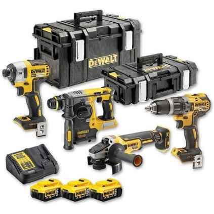 KIT DEWALT 4 HERRAMIENTAS 18V+3 BATERIAS 5,0AH