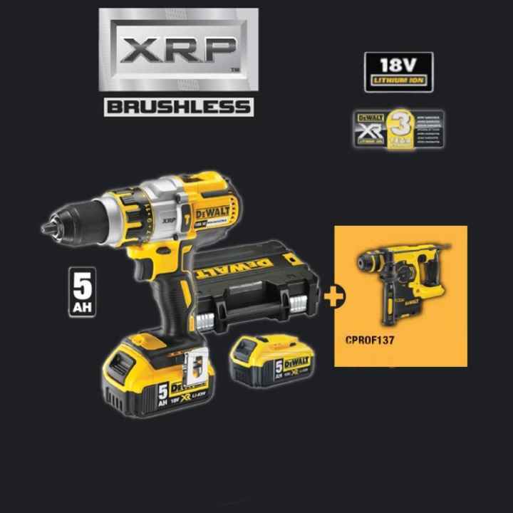 KIT DEWALT TALADRO PERCUTOR+MARTILLO CPROF137