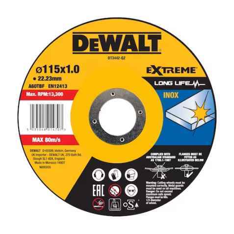 DISCO CORTE EXTREME P/ACERO 115X1 DT3442-QZ