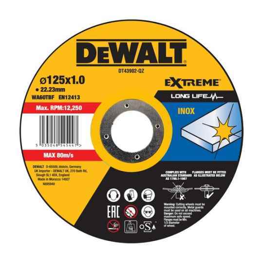 DISCO CORTE INOX 125X1MM DT43902-QZ